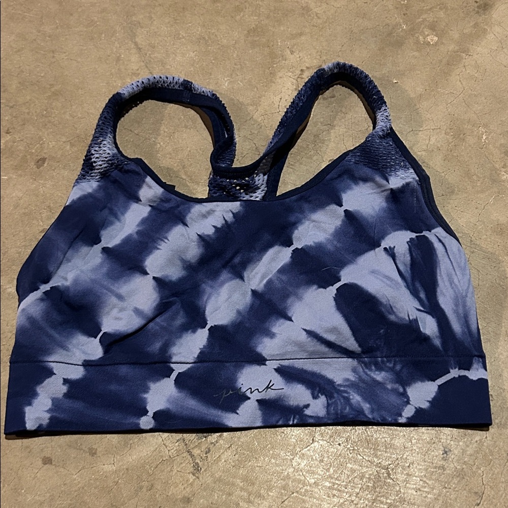 PINK Victoria's Secret Navy Tie-Dye Sports Bra